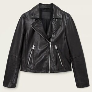 DALBY SLIM FIT LEATHER BIKER JACKET